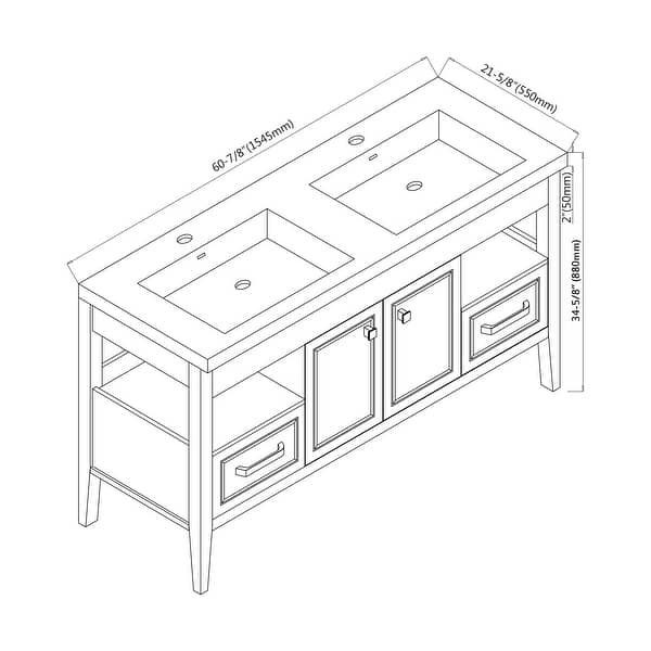 Tarkington 60" Double Bathroom Vanity Set Bed Bath & Beyond 33501003